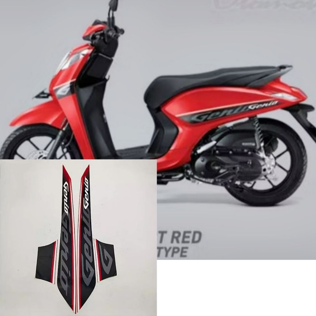Stiker Striping Lis Body Motor Genio cbs 2019 Merah