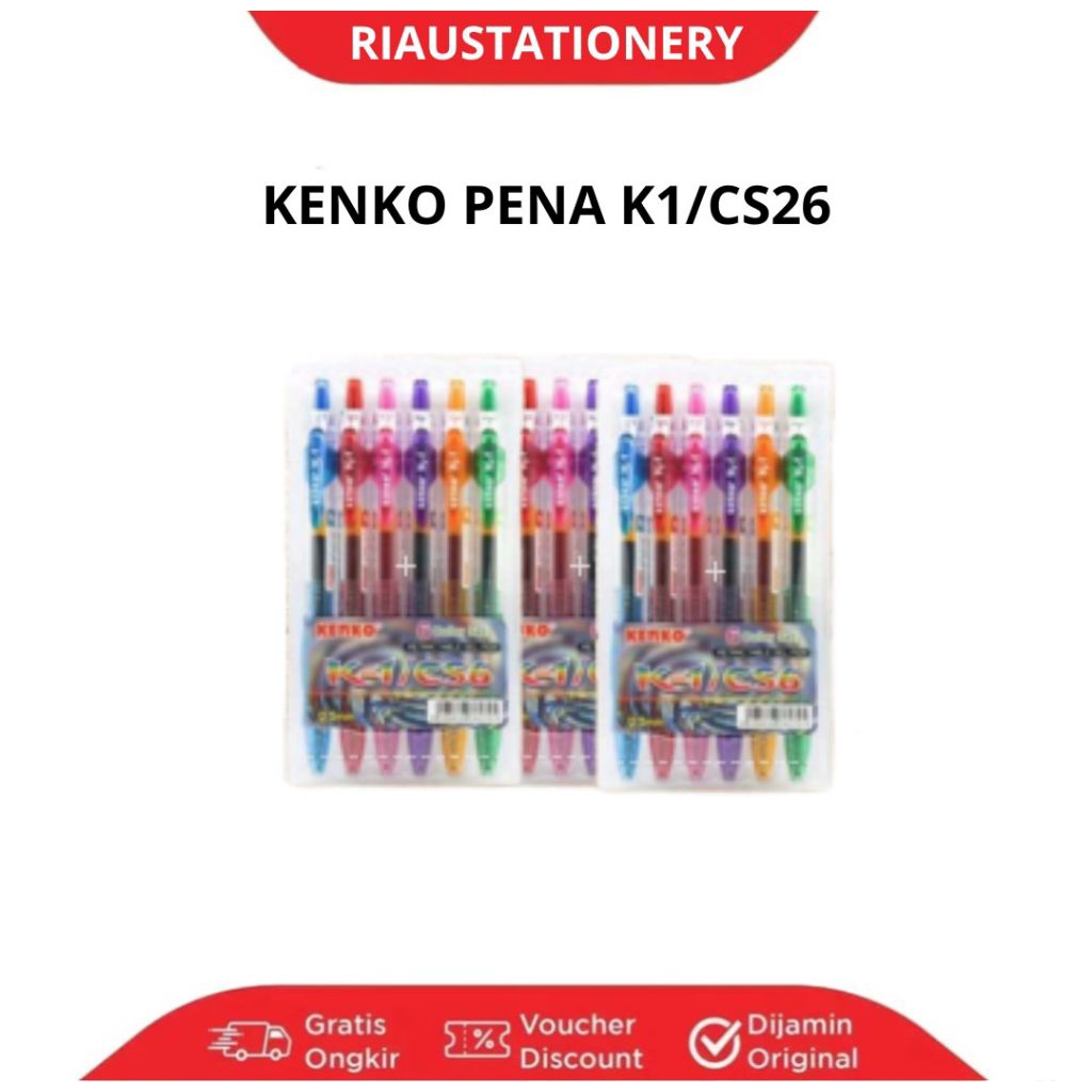 PENA KENKO GEL SET 6pcs  WARNA