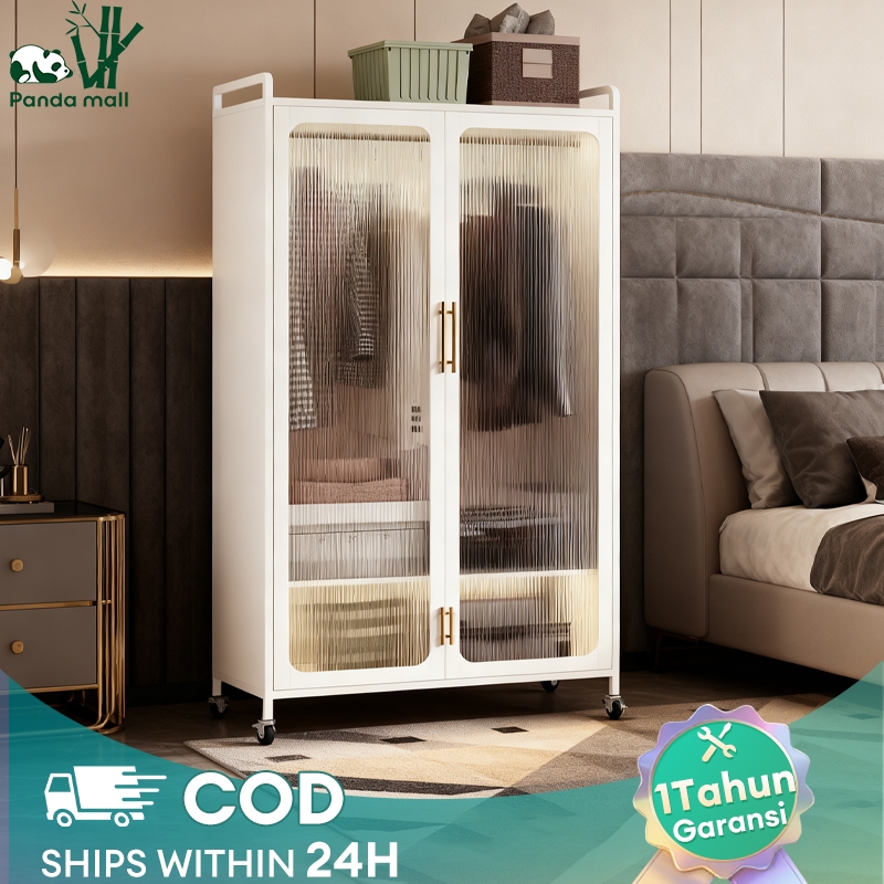 Lemari Pakaian Kecil 2 Pintu Lemari Penyimpanan Furnitur Lemari Pakaian Modern Minimalis