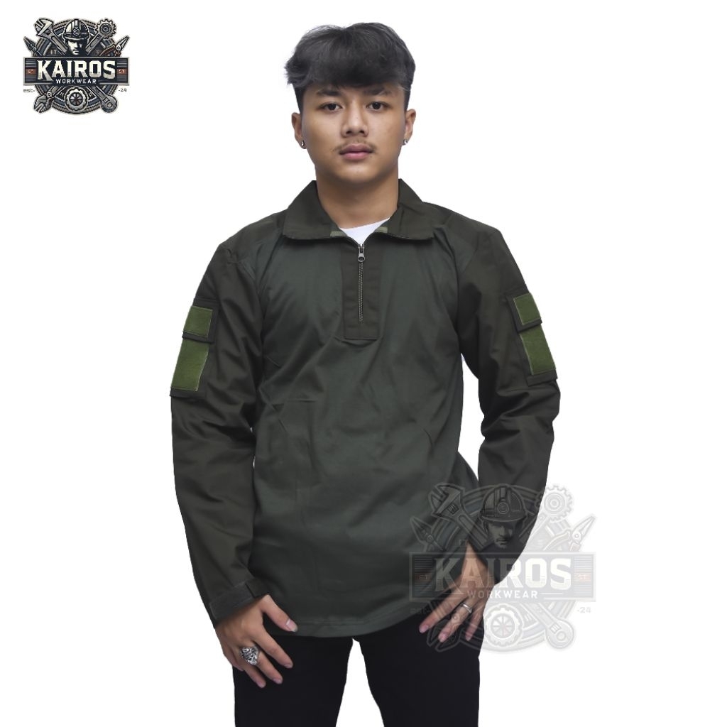 KEMEJA BDU TACTICAL POLOS HIJAU ARMY BAJU TEMPUR MILITARY TERBAIK