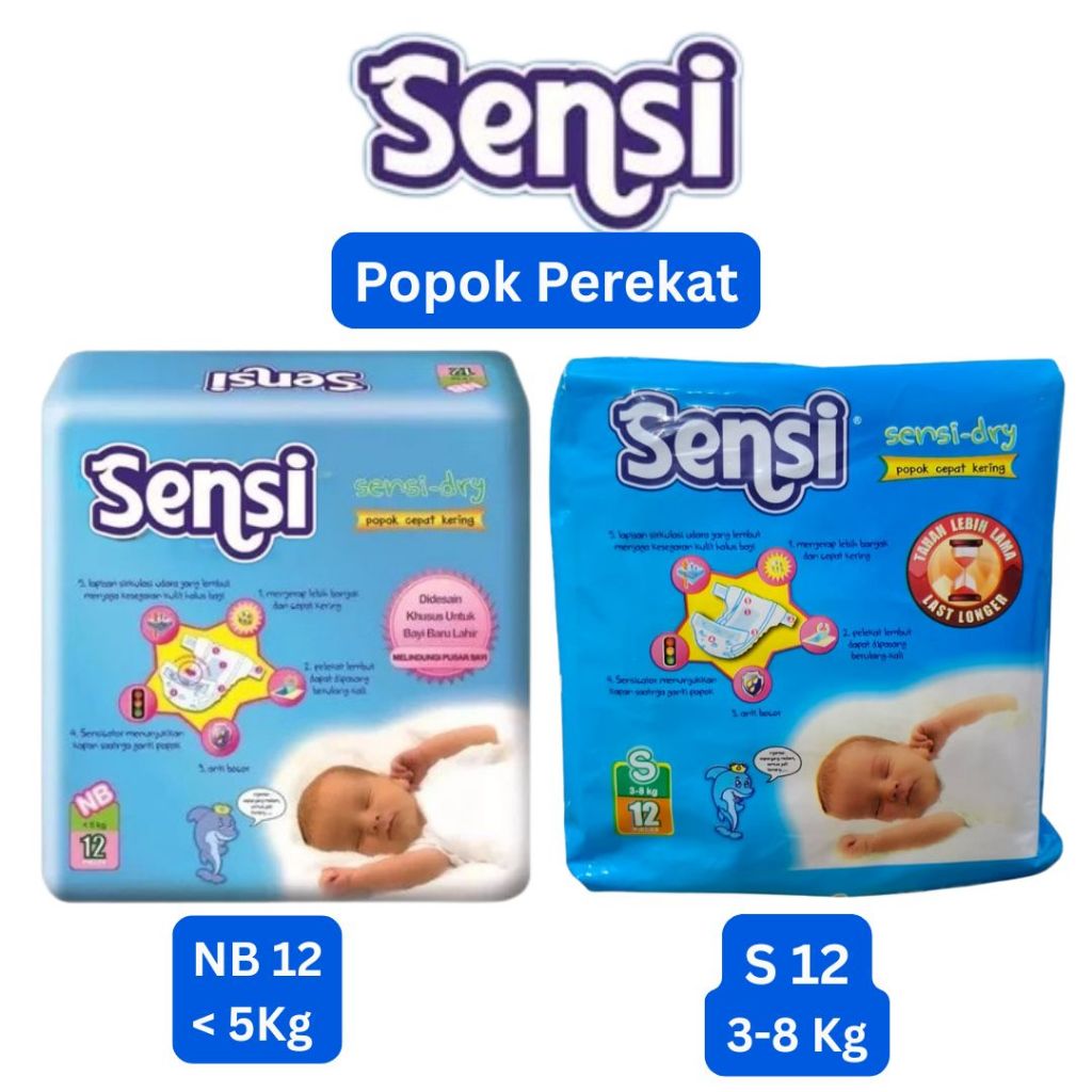SENSI Dry New Born - SENSI Popok Bayi Baru Lahir NB12 / S12 (Popok Perekat)