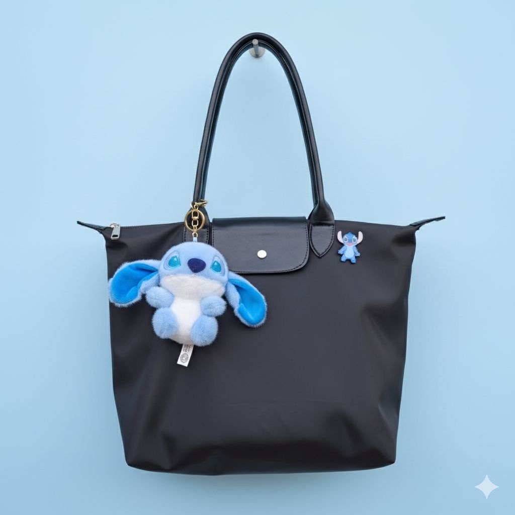 Tas totebag stitch / tas stitch / totebag hitam nylon / tas waterproof / totebag wanita / tas kerja 