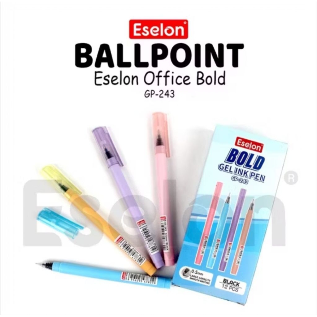 #Qreinashop Bolpoin Gel Eselon Bold GP-243 1 Pack