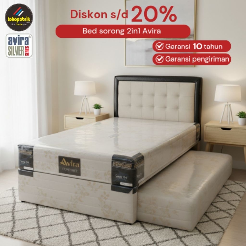 Kasur Sorong 2 in 1 Polos Kasur Springbed Sorong Dewasa Bahan Jaquard Bergaransi