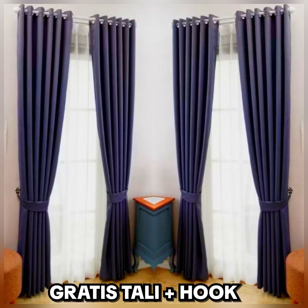 Gorden Jendela satu set Lengkap dengan poni atas pintu Gorden Rumah Minimalis