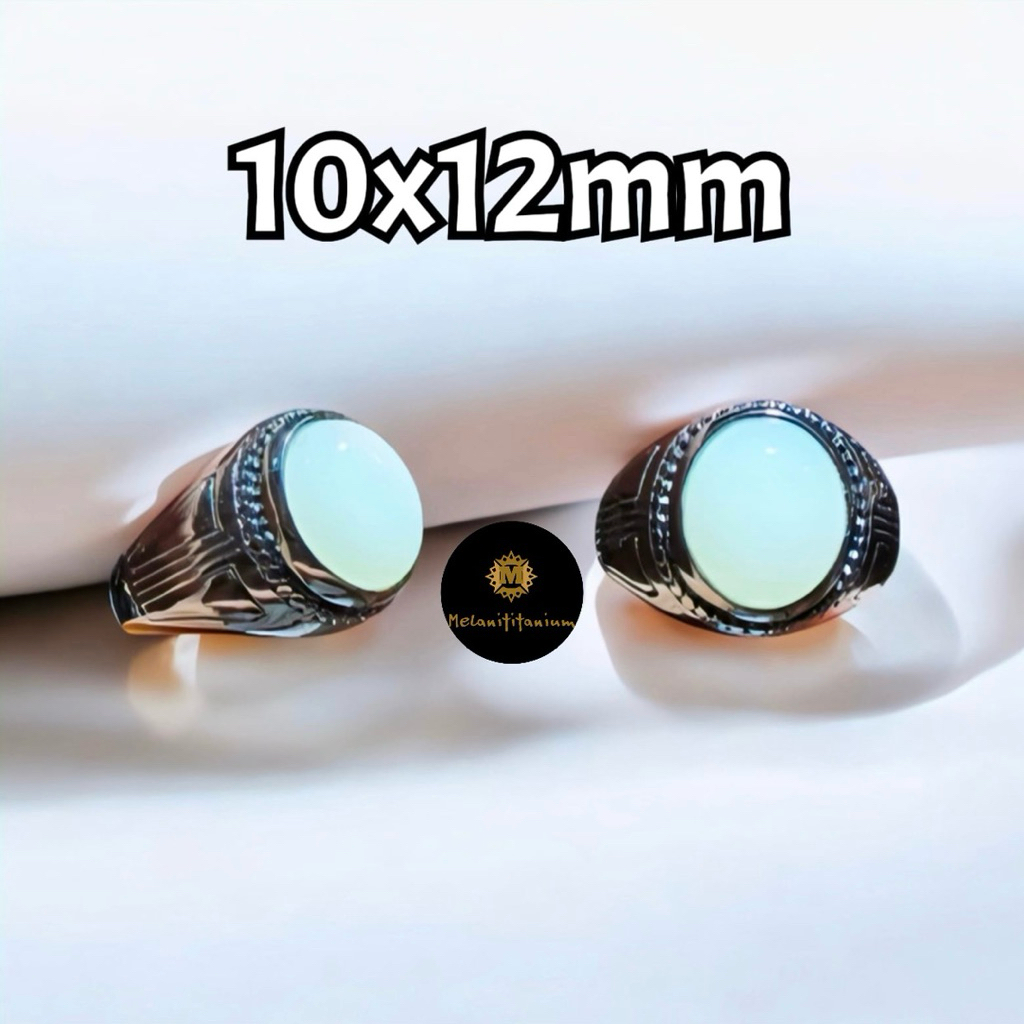 Cincin Batu Fosfor 10x12mm Ring Titanium