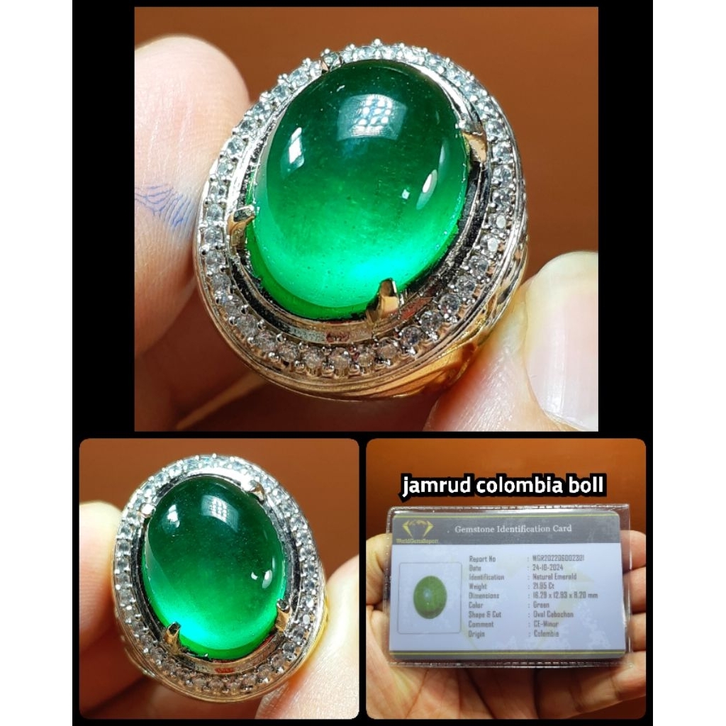 batu permata Jamrud Colombia jumbo asli alami boll