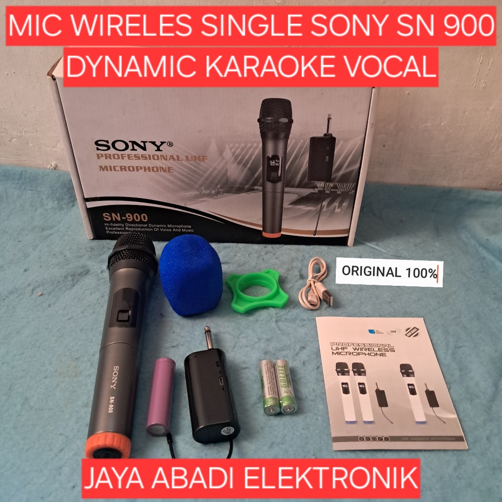 H30 MIC WIRELES SINGLE SONY SN 900 DYNAMIC KARAOKE VOCAL Microphone Wireles Resiver Mini MIK MIC MIX