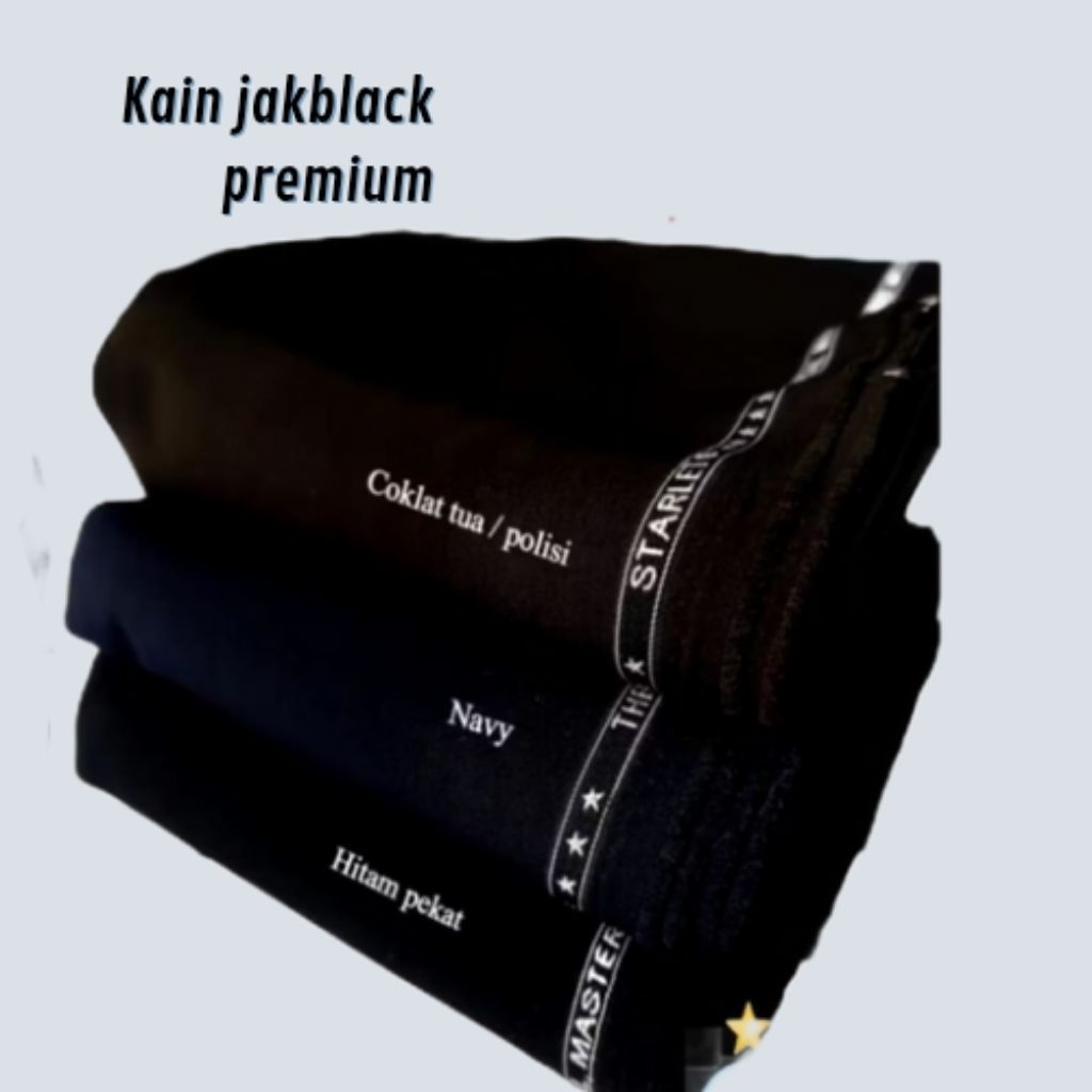 BAHAN KAIN CELANA JET BLACK STARLET HITAM PEKAT