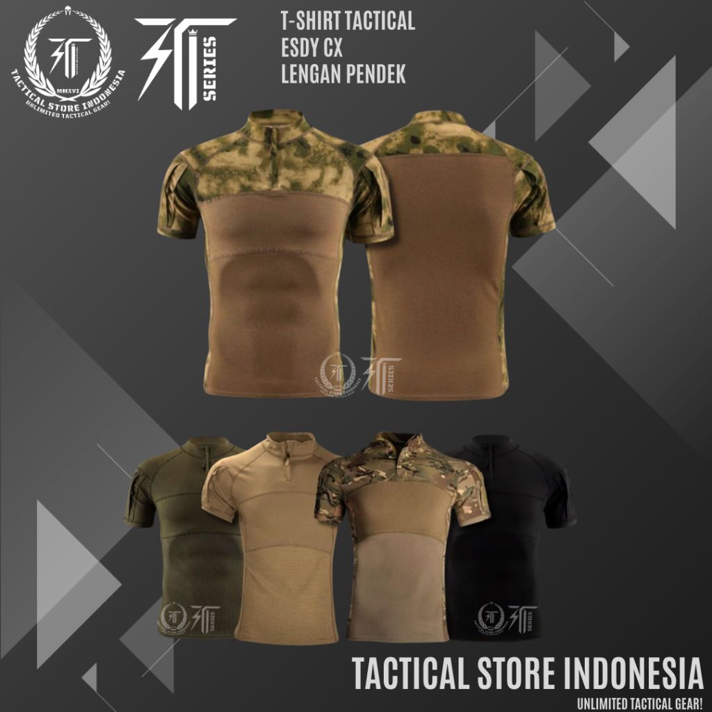 T-Shirt Tactical ESDY CX Lengan Pendek - BDU Tactical