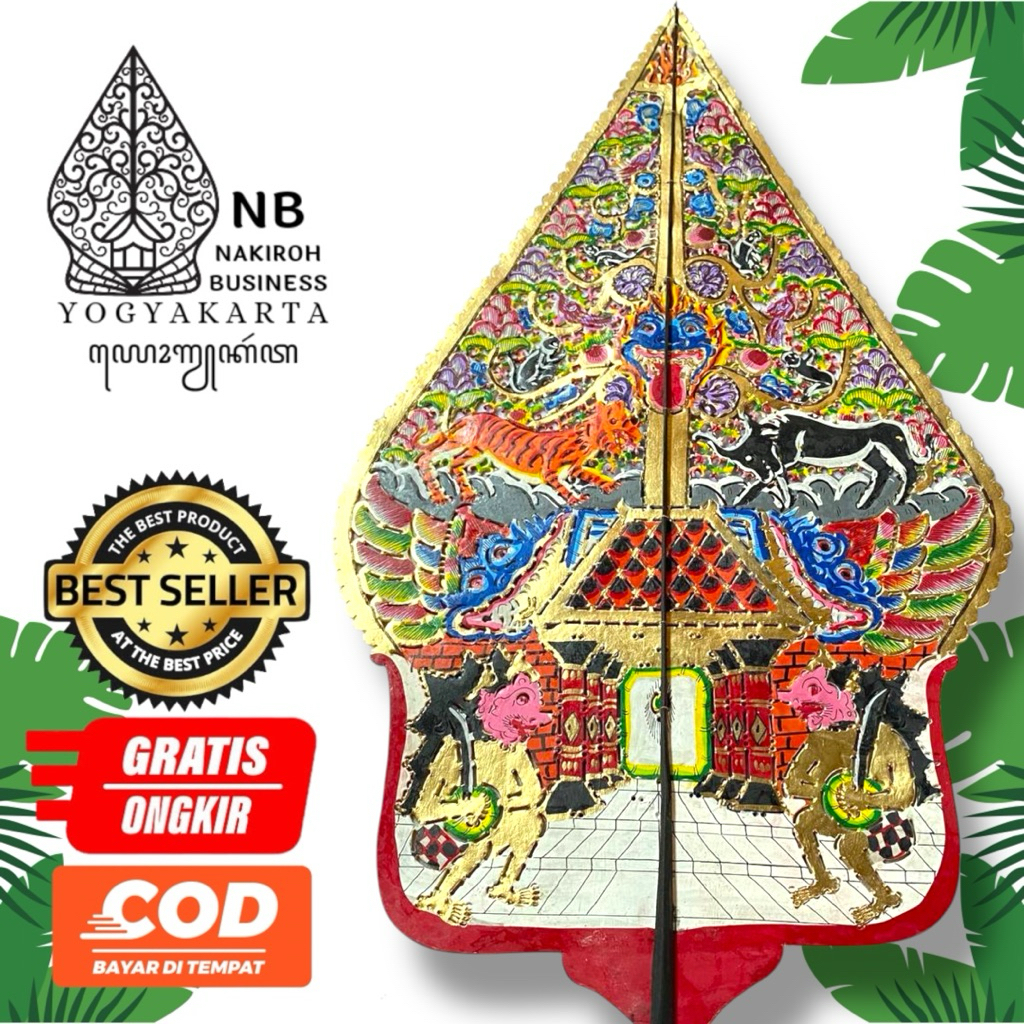 NAKIROHBUSINESS Wayang Gunungan Kayon Standar Dalang / Gunungan Wayang Ukuran 60cm / Wayang Kulit Sa