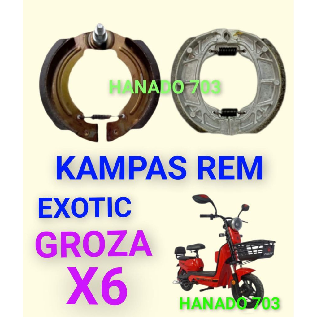 kampas rem exotic groza X6 kampas rem sepeda listrik exotic groza X6