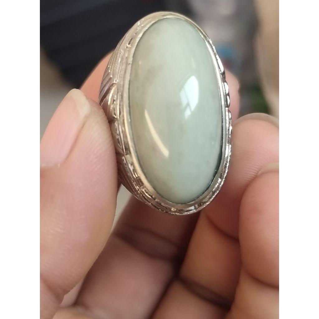 batu cincin giok putih nabire Papua model pandan