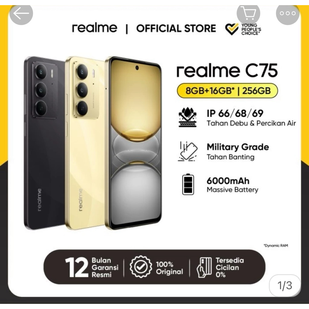 HP REALME C75 BARU RAM 8/256