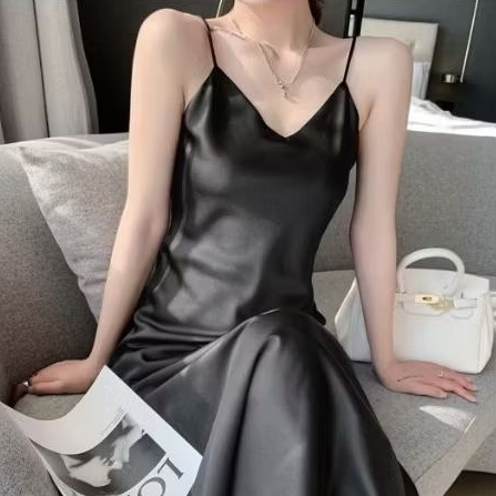 Preloved Long dress satin uk S