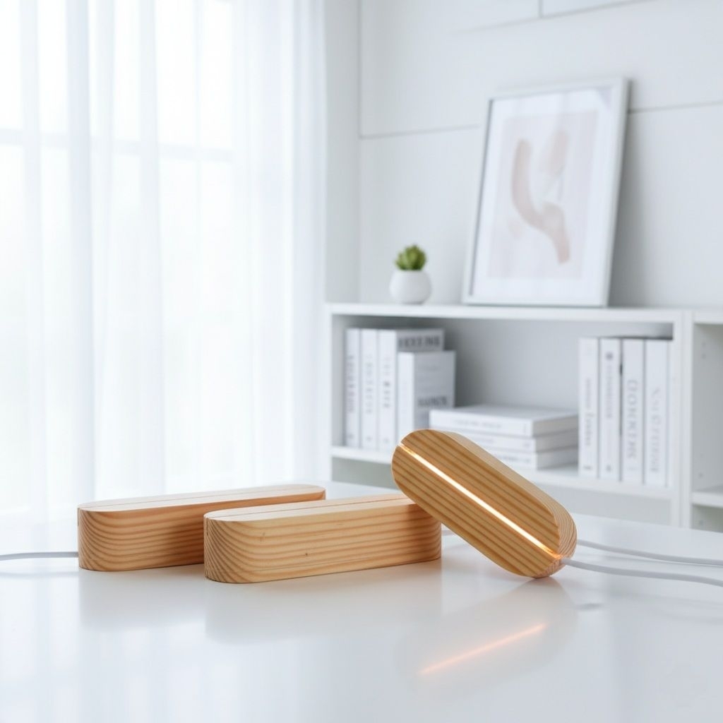 stand akrilik led / tatakan akrilik / stand kayu / stand kayu akrilik / tatakan lampu akrilik / dudu