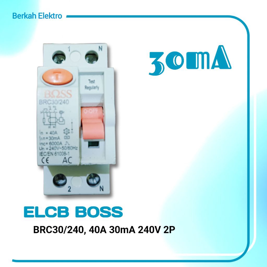 ELCB BOSS BRC30/240 40A 30mA 240V 2P second