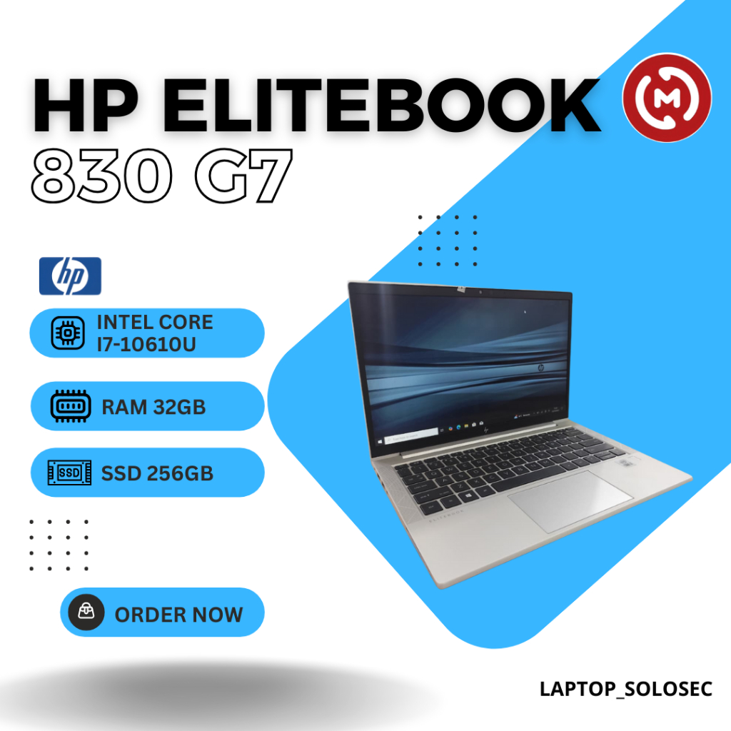 Laptop Second HP EliteBook 830 G7 | Intel Core i7-10610U | RAM 32GB | SSD 256GB | Windows 11