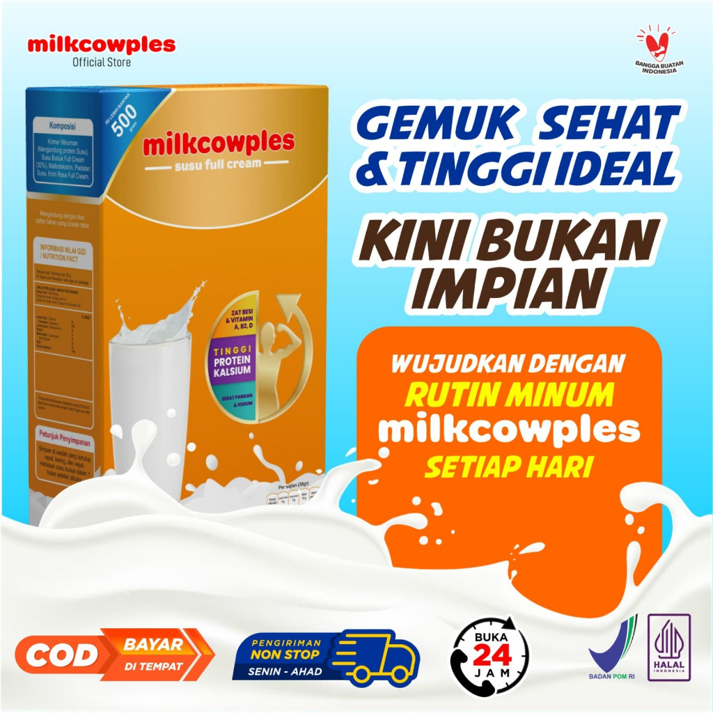 MILKCOW DAN MILKCOWPLUS MILKCOWPLES 500GR - MENAMBAH BERAT BADAN DAN TINGGI ANAK DAN DEWASA