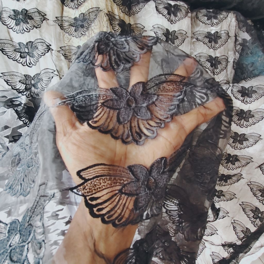 KAIN ORGANZA PREMIUM BORDIR - KAIN ORGANDI BORDIR HARGA/0,5M