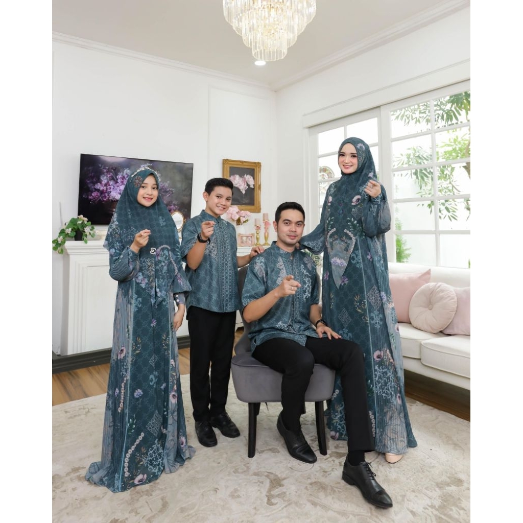 Sarimbit Couple Keluarga Hameera Rayya Series by Eldeena Syari / Bisa COD Sets Ibu Ayah Anak