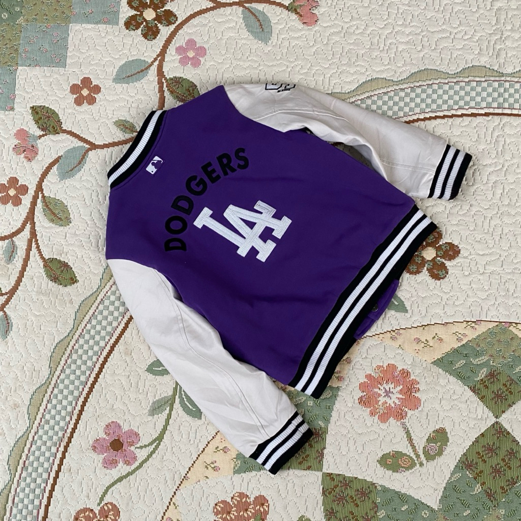 varsity jacket leather anak MLB La big ligo super cakep like new