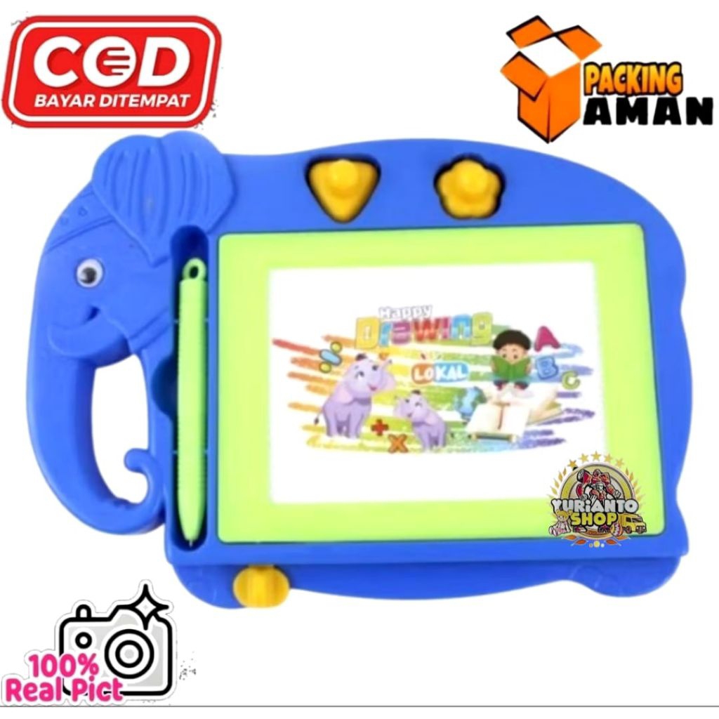 COD PROMO LKL012 MAINAN MURAH ANAK PAPAN TULIS KATAKTER GAJAH / PAPAN TULIS MAGNET / PAPAN DRAWING B