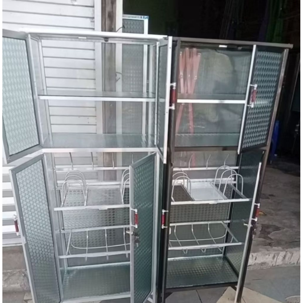 rak piring aluminium 2 pintu tertutup