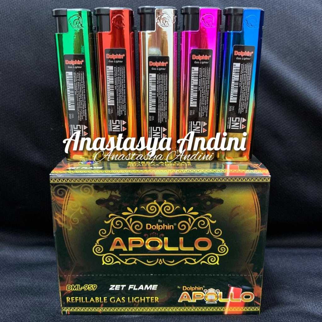 KOREK API NYALA BARA APOLLO badan besi FORTIS ATPOLLO FL-959 ISI ULANG isi 25PCS