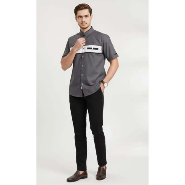 Baju Koko Pria Dewasa Lengan Pendek Kain Katun Terbaru