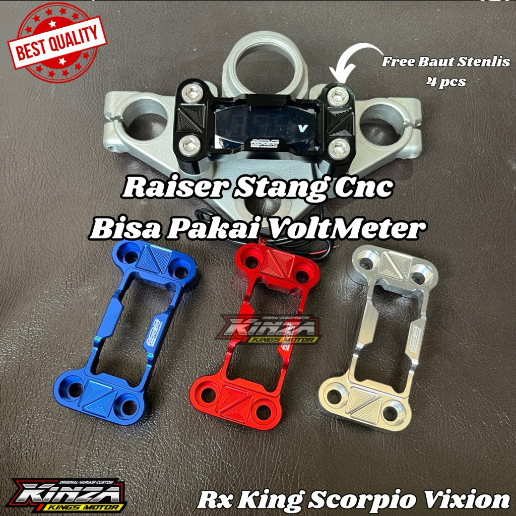 RAISER KLEM STANG CNC PAKAI VOLTMETER RXKING RX KING RXK RXS SCORPIO VIXION