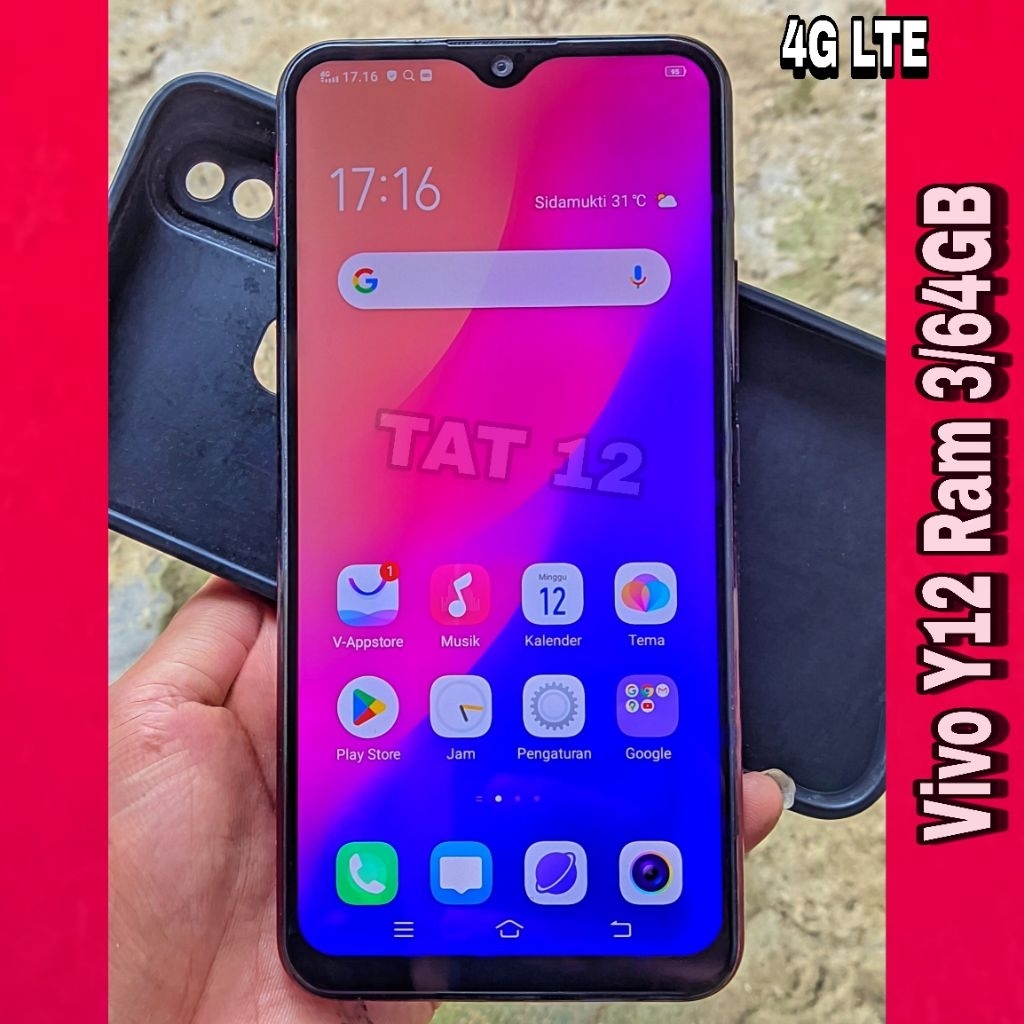 Vivo Y12 Ram 3GB Internal 64GB Sinyal 4G (LTE) Second Original Resmi Siap Pakai Normal Berkualitas D