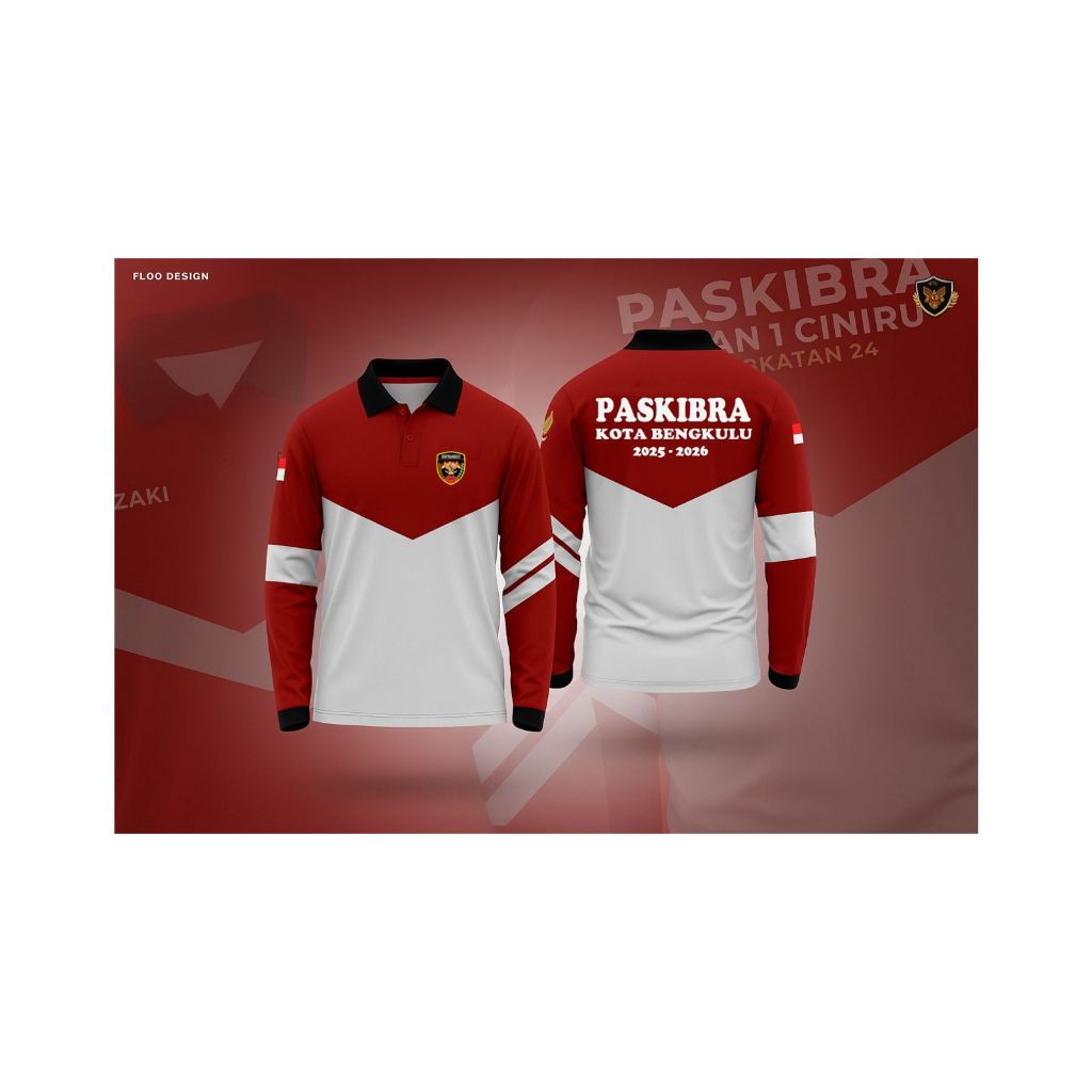 kaos sablon lengan panjang bahan cotton 24s/paskibraka