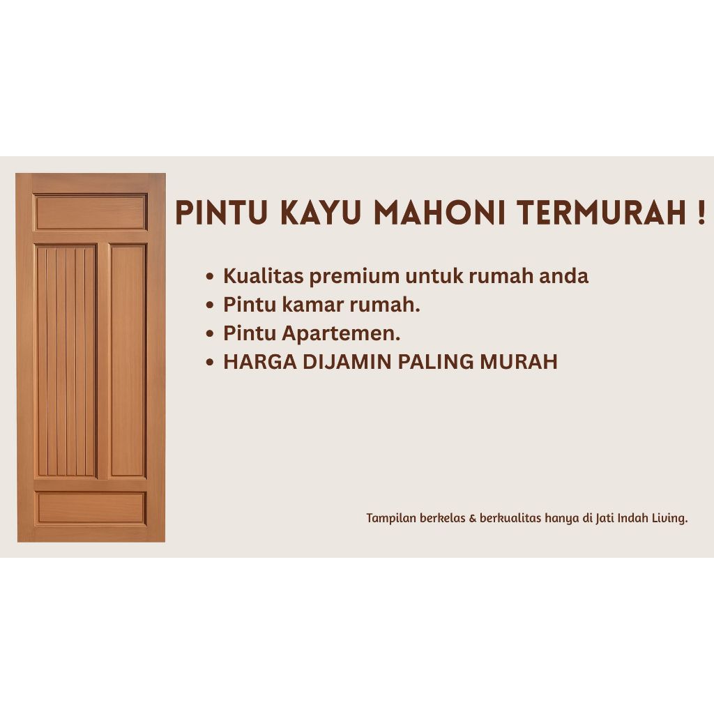 Pintu Kayu Mahoni  - Pintu Rumah Minimalist, Pintu Ruangan, Pintu Apartement, Pintu Kayu Solid, Pint