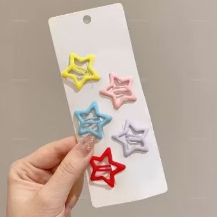 5 pcs aksesoris jepit rambut bintang anak