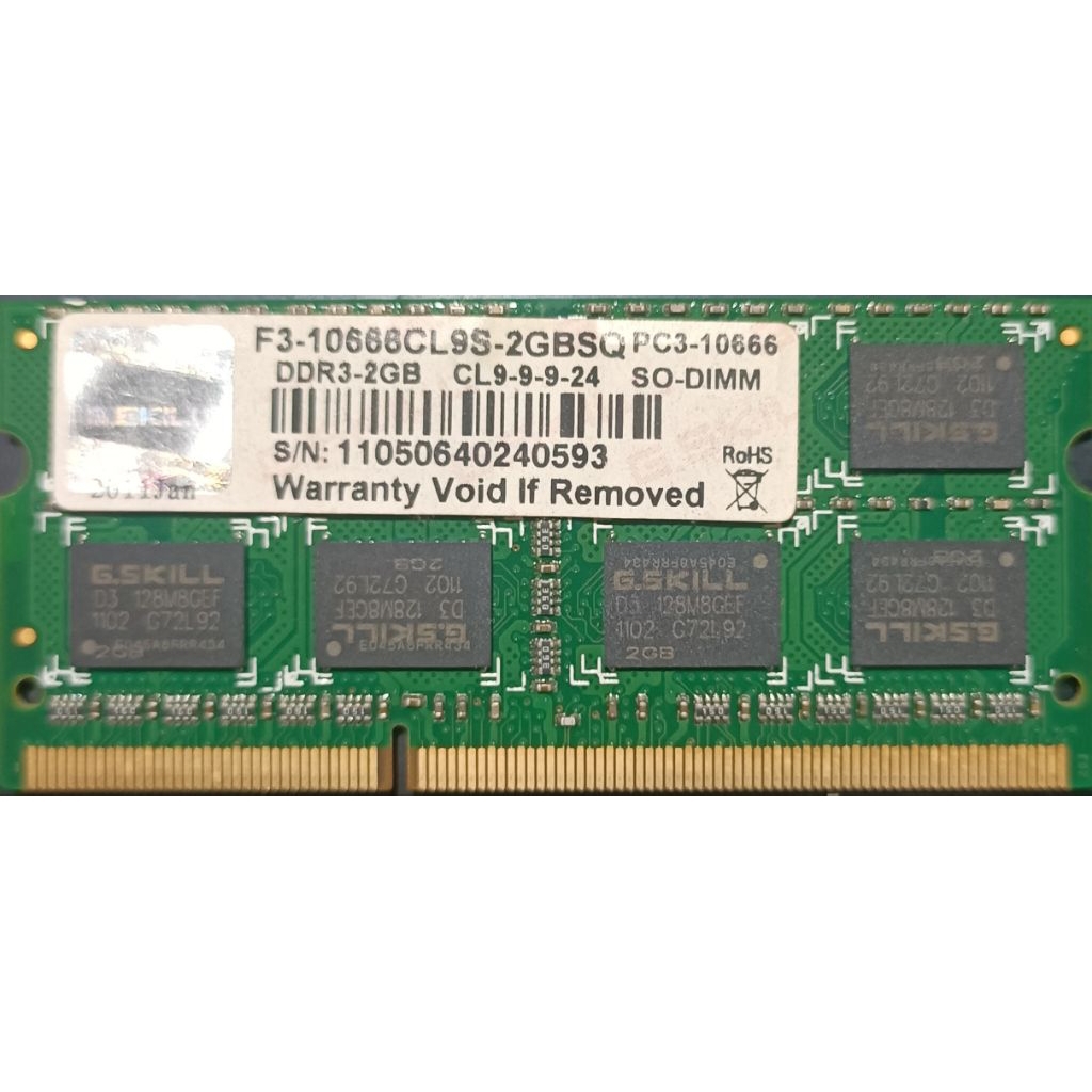 RAM LAPTOP SODIMM DDR3 2 GB PC 8500s