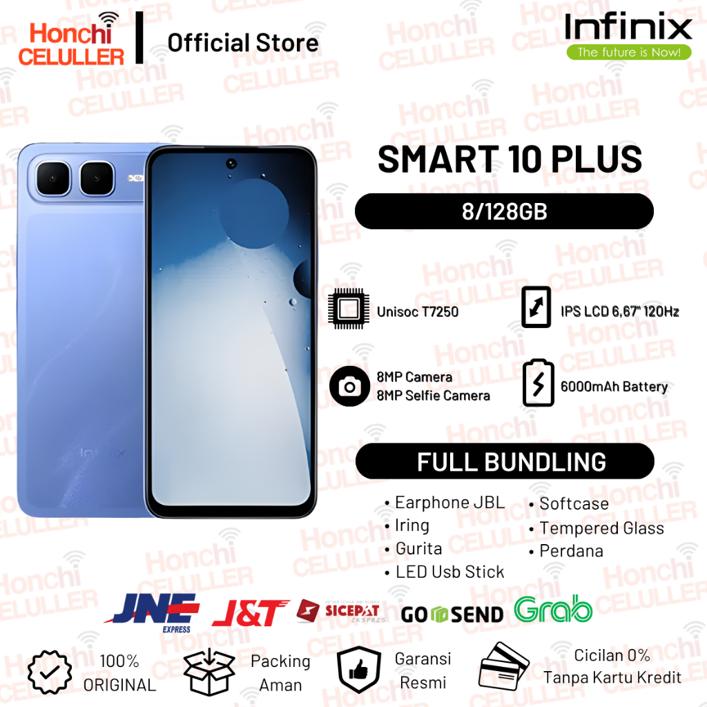 Infinix Smart 10 Plus 8/128GB - Up to 16GB Extended RAM - 6.67 inch 120Hz HD+ - T7250 - 6000 mAh