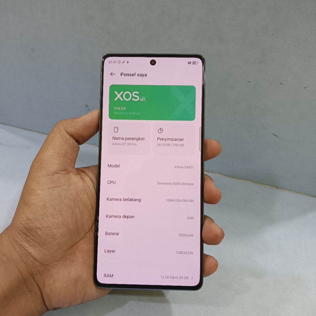 Infinix GT 20 pro 5G Ram 12/256