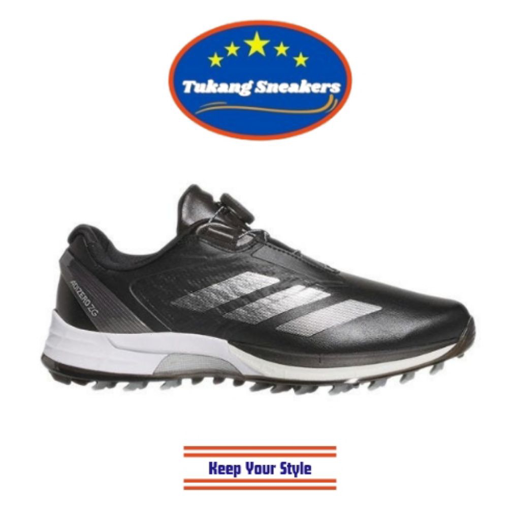 Sepatu Golf Pria Adidas Adizero Zg Lo Boa Core Black Silver Met ADFJS1768