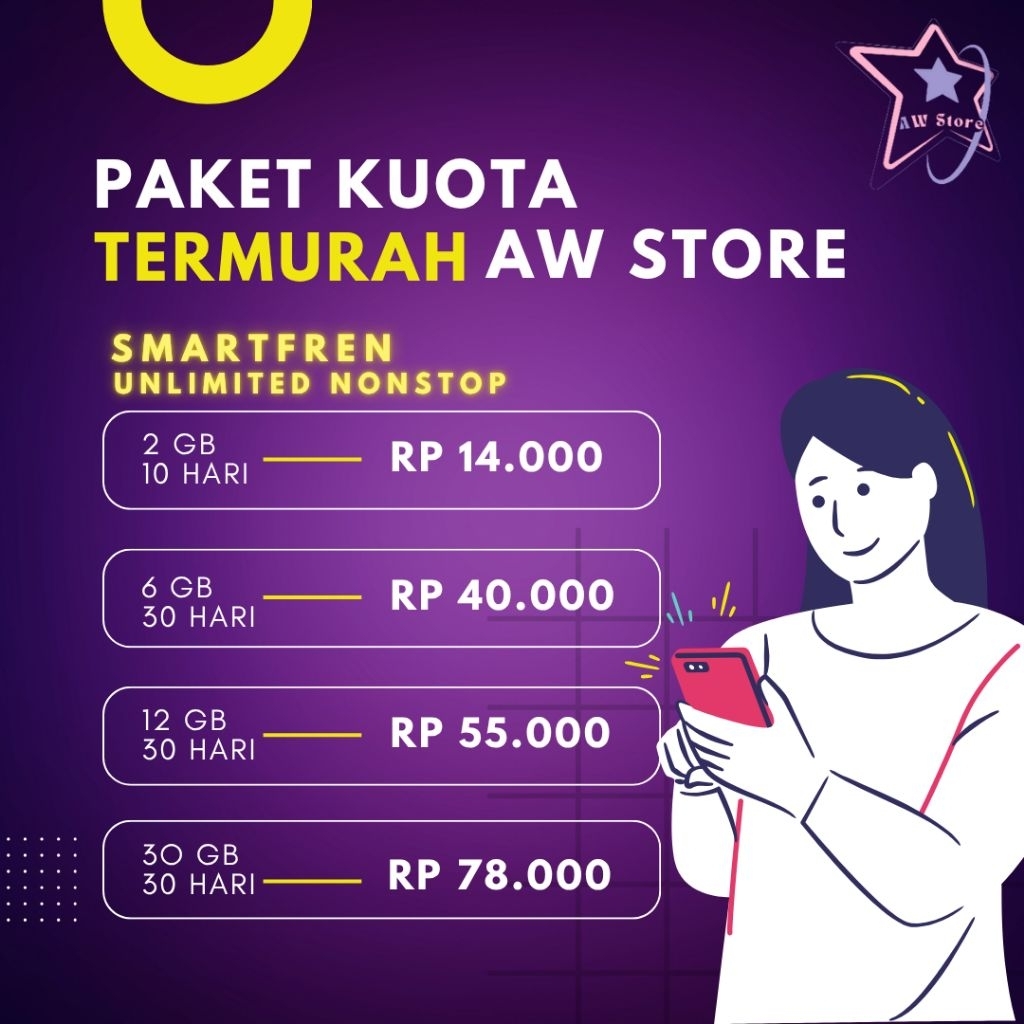KUOTA SMARTFREN UNLIMITED NONSTOP TERMURAHH