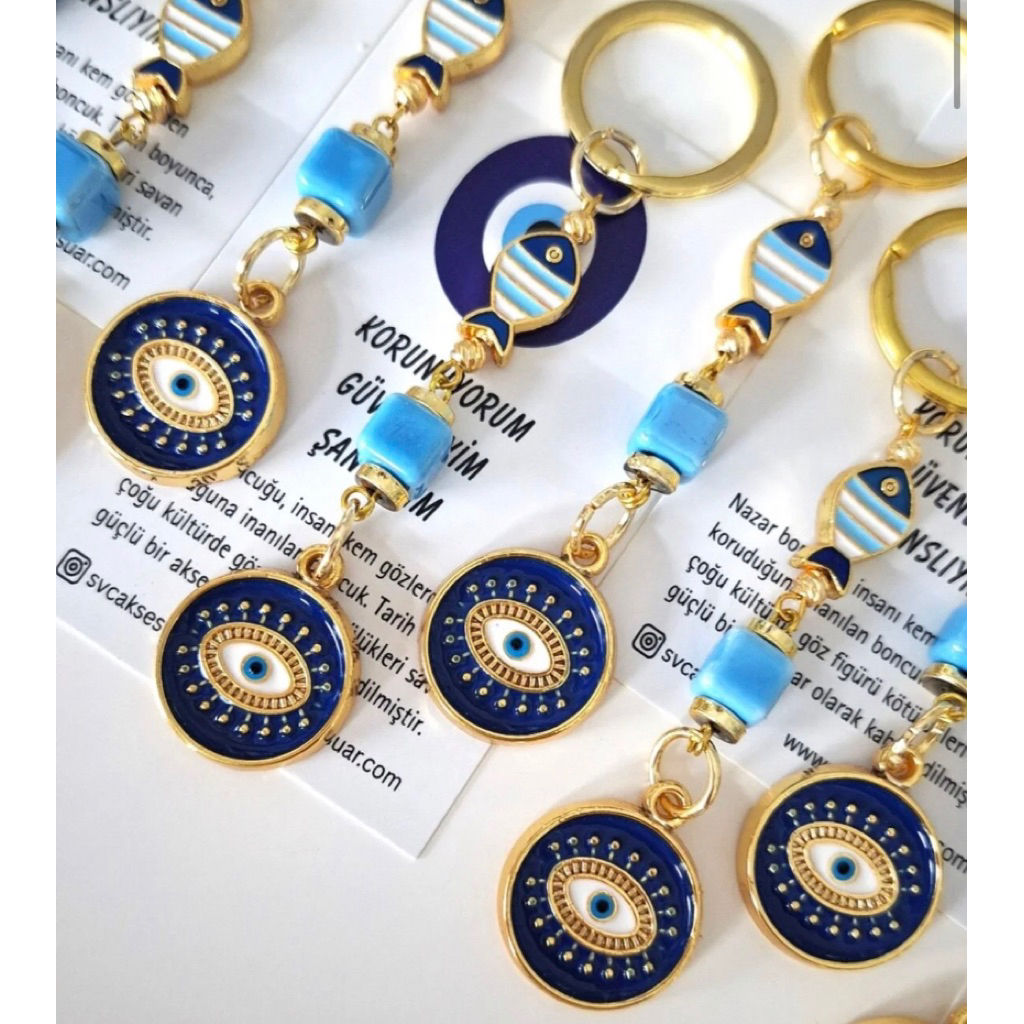 NEW Souvenir Turki Charm Bag Gantungan Kunci Nazar Evil Eye Original Turki