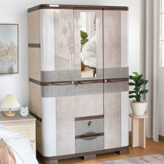 Olymplast Lemari Plastik 3 Pintu | Lemari Pakaian Plastik 3 Pintu | Olymplast SCOC 03P Fabric | Lema