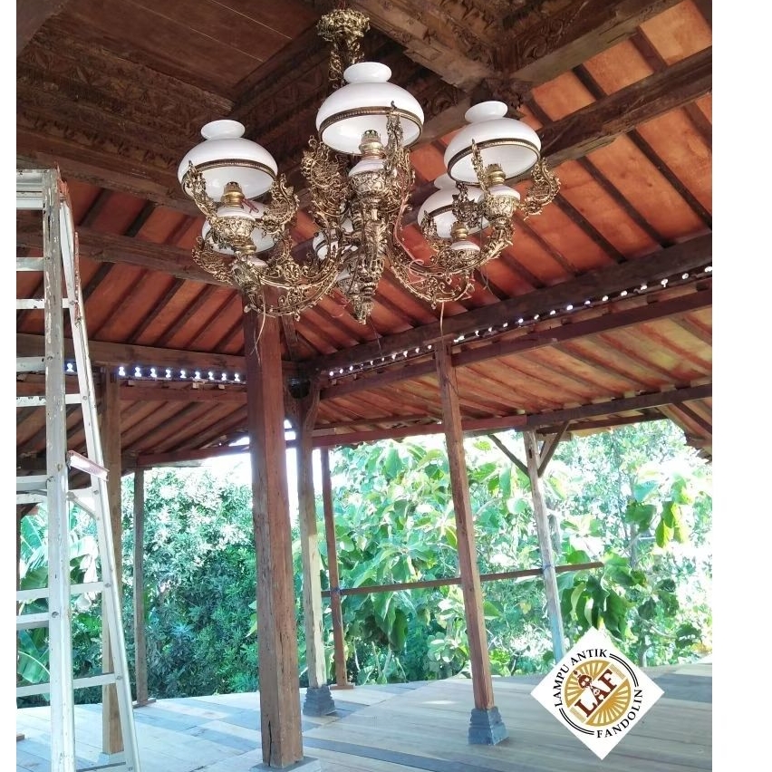 lampu gantung antik FANDOLIN cabang 6 gratis packing kayu bergaransi