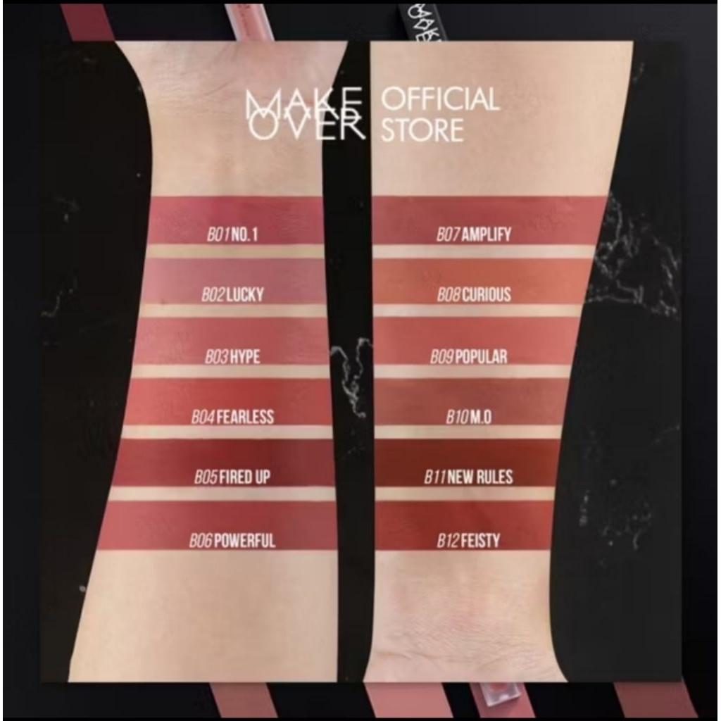 MAKE OVER  TRANSFERPROOF MATTE LIP CREAM, lipstik matte make over