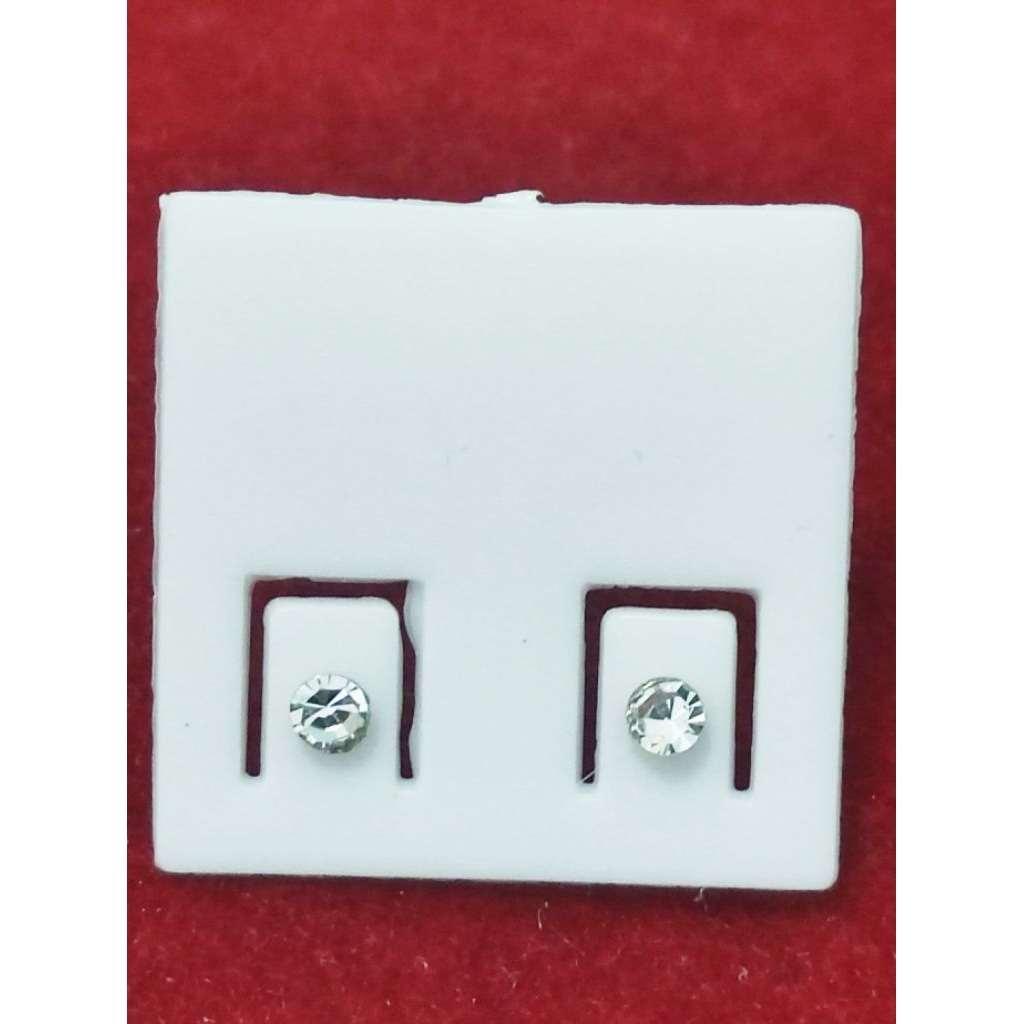 anting / giwang tusuk mata putih no 8 ( ukuran kecil)  warna silvet, anting titanium, anting rhodium