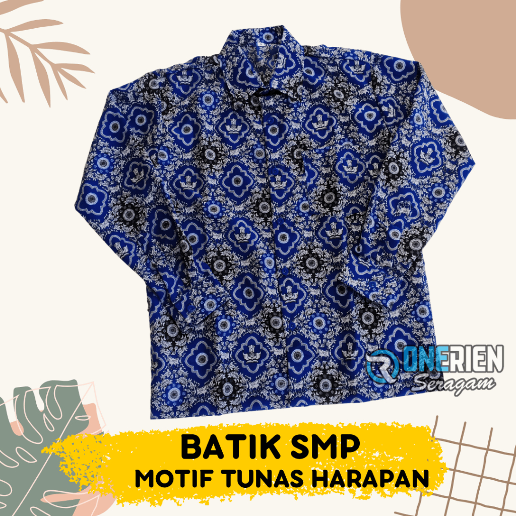 Seragam Batik SMP Nasional Motif TUNAS HARAPAN BIRU SMP