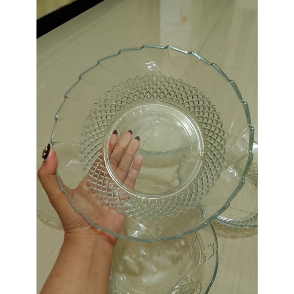 Ecer Mangkok Kaca Jumbo Tebal / Mangkok Wadah Es Buah Besar / Mangkok Kaca Transparant / Tempat Saji