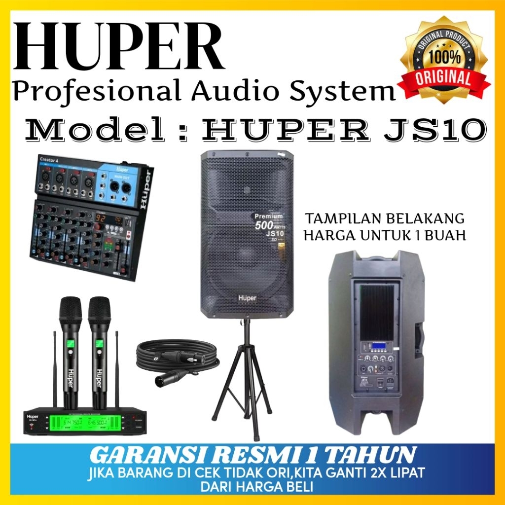Speaker Aktif Huper Js10 Original Speaker Aktif Huper 15inch