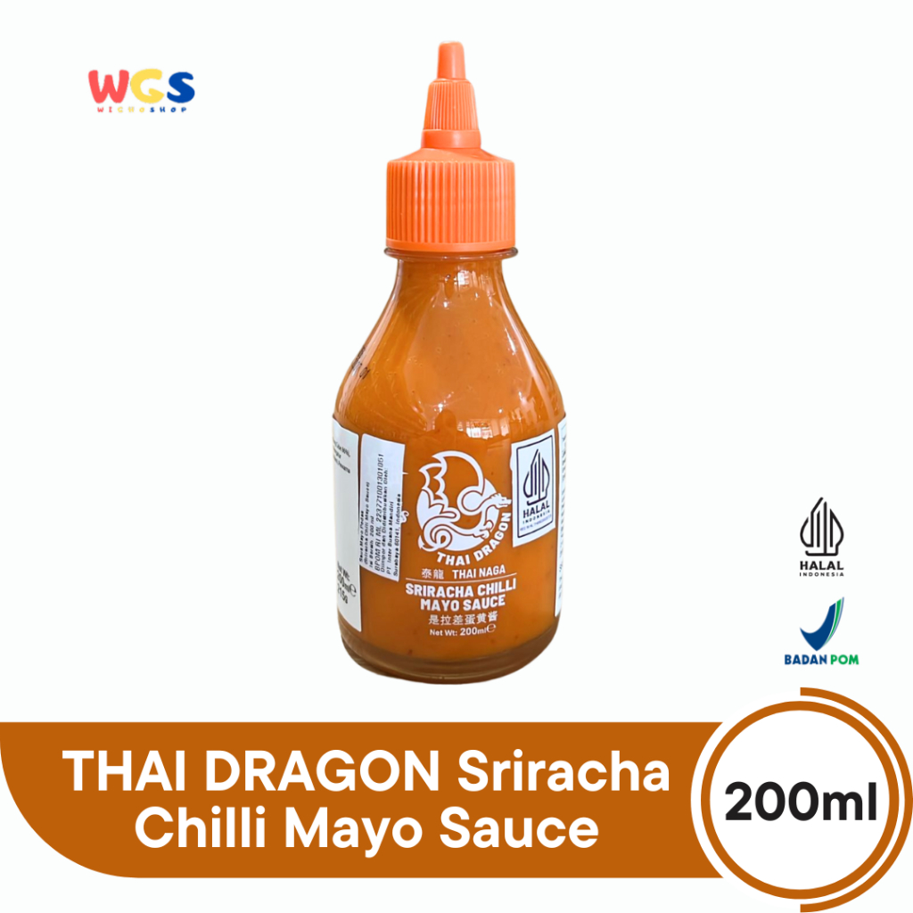 THAI DRAGON Sriracha Chilli Mayo Sauce 200ml | Saus Mayo Pedas Gurih Halal Khas Thailand
