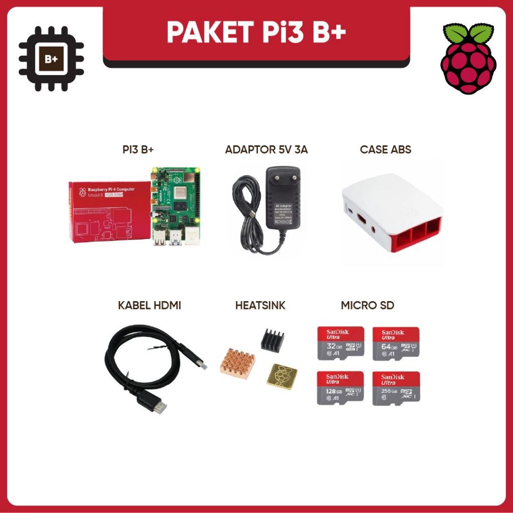 Raspberry Pi3B Plus Paket Hemat
